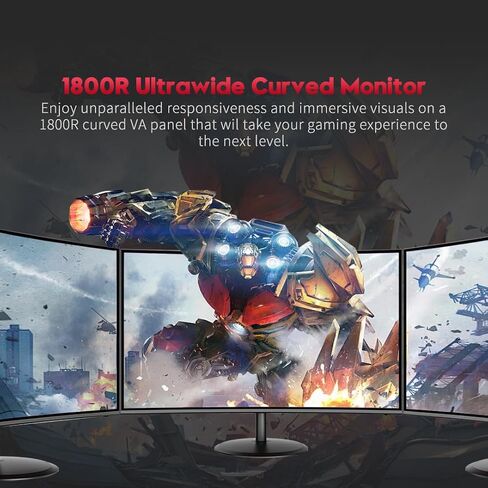 Curved Gaming Monitor 27 inch 180Hz, FHD 1080P VA Screen 1800R Computer Monitor, 1ms with FreeSync, Low Motion Blur, DisplayPort, HDMI Monitor, Built-in Speakers in Saudi Arabia