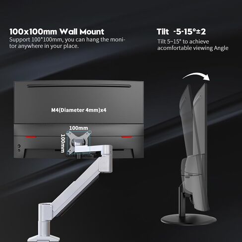 Curved Gaming Monitor 27 inch 180Hz, FHD 1080P VA Screen 1800R Computer Monitor, 1ms with FreeSync, Low Motion Blur, DisplayPort, HDMI Monitor, Built-in Speakers in Saudi Arabia