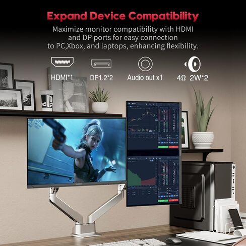 Curved Gaming Monitor 27 inch 180Hz, FHD 1080P VA Screen 1800R Computer Monitor, 1ms with FreeSync, Low Motion Blur, DisplayPort, HDMI Monitor, Built-in Speakers in Saudi Arabia
