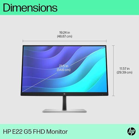 HP 22 "شاشة FHD IPS مع وقت استجابة 5 مللي ثانية ، مضاد للوهج ، وميض خالٍ ، وجبل Vesa (100 × 100 مم) ، و DisplayPort ، و HDMI & Dockztorm USB Expander ، واللون الأسود/الفضي in Kuwait