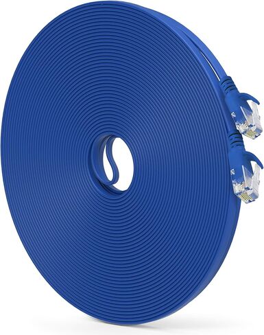 GearIT Cat6 Ethernet Cable 50 ft (1-Pack) Flat Internet Network Cable, Cat6 Patch Cords, Cat6 Cable, Cat 6 Cable, Cat 6 Ethernet Cable, RJ45 Connectors for Router, Modem - Blue 50 Feet in Saudi Arabia
