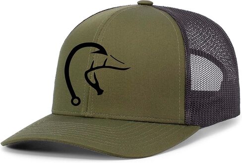 Heritage Pride Outdoors Hook Antler Duck Hunting and Fishing Mens Embroidered Mesh Back Trucker Hat in Saudi Arabia