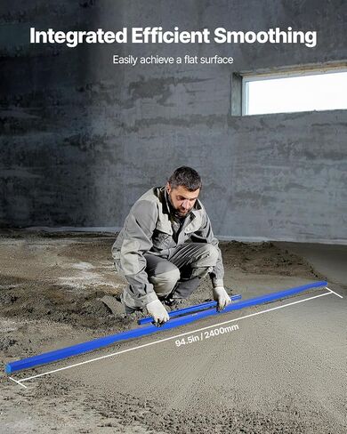 Vevor Concrete Resced ، مساحته 96 بوصة مع قارورة مستوية ، تصميم سهلة التنظيف والغطاء النهائي ، مقبض خفيف الوزن وألومنيوم قابل للانعكاس لتسوية الأرضيات ، البناء على نطاق صغير وتجديد المنزل in Saudi Arabia