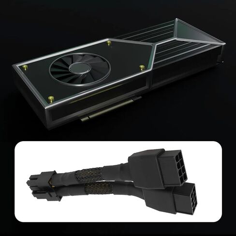 1pc مزدوج 8pin إلى 8 Pin GPU Cable Cable Cable 10cm 030-1233-000 متوافق مع بطاقة رسومات NVIDIA RTX A6000 in Kuwait