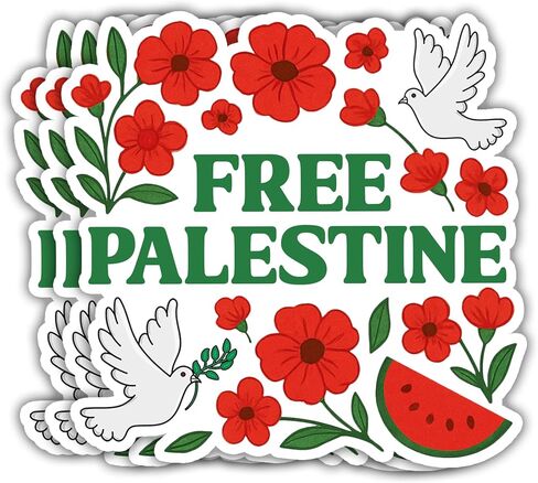 VOTANTA (3 Pcs, 3 inch) - Free Palestine Sticker, I Stand with Palestine Stickers, Political Protest Decals, Arab Arabic Palestinian Supporter Gifts Decoration for Laptops, Phones, Water Bottles in Saudi Arabia