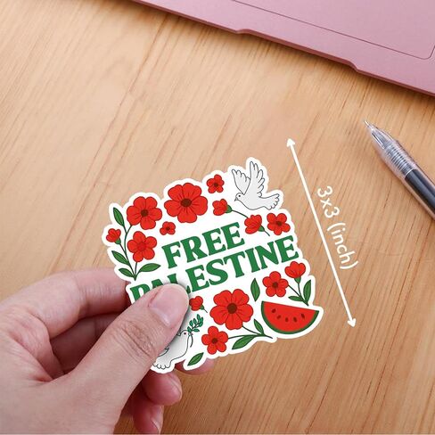VOTANTA (3 Pcs, 3 inch) - Free Palestine Sticker, I Stand with Palestine Stickers, Political Protest Decals, Arab Arabic Palestinian Supporter Gifts Decoration for Laptops, Phones, Water Bottles in Saudi Arabia