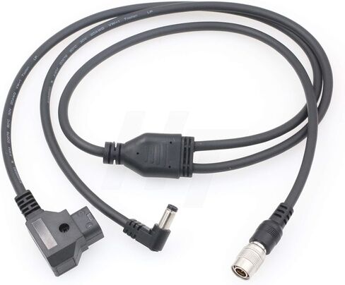 Power Cable Hirose 4 Pin Male to 2 x Right Angle Locking DC Barrel for Sony F5 Zaxcom QRX100 Lectrosonic SRC Receiver Atomos 7'' Monitor 1m (2xdc-4pin) in Saudi Arabia