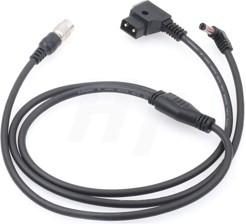 Power Cable Hirose 4 Pin Male to 2 x Right Angle Locking DC Barrel for Sony F5 Zaxcom QRX100 Lectrosonic SRC Receiver Atomos 7'' Monitor 1m (2xdc-4pin) in Saudi Arabia