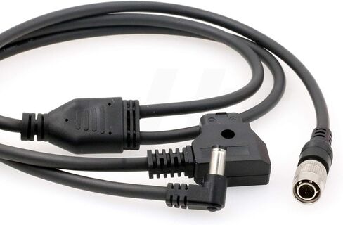 Power Cable Hirose 4 Pin Male to 2 x Right Angle Locking DC Barrel for Sony F5 Zaxcom QRX100 Lectrosonic SRC Receiver Atomos 7'' Monitor 1m (2xdc-4pin) in Saudi Arabia