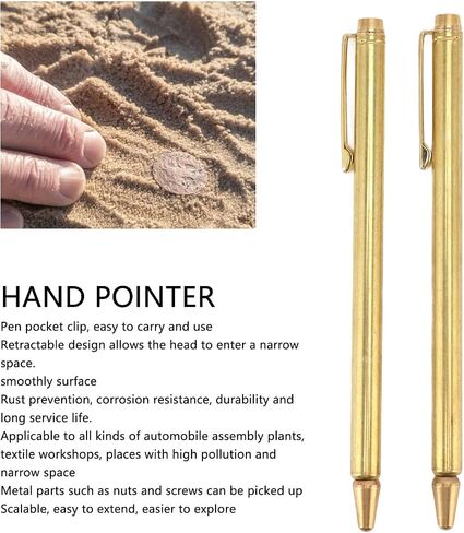 Telescoping Hand Pointer, 2Pcs Stainless Steel Pickup Pen, Extendable Hand Pointer, Telescopic Nut Pickup Pen with Pocket Clip for Automobile Assembly, Textile Works in Saudi Arabia