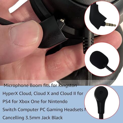 ألعاب MIC مناسبة لـ Hyperx Cloud 2/Cloud/Cloud X سماعات الرأس ، وتصميم MIC قابل للفصل 3.5 مم ، وإلغاء الضوضاء ، والمعاوقة المنخفضة ، ولا تأخير ، أسود in Saudi Arabia