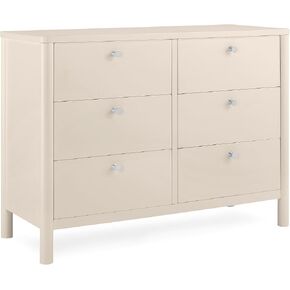 Delta Children Brooks 6 Drawer Dresser with Interlocking Drawers (Includes 3 Sets of Knobs – Choose from Natural, Brushed Nickel & Melted Bronze), Bianca White in Kuwait