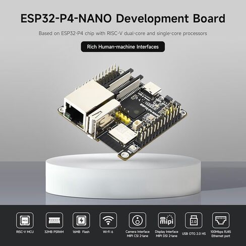 Waveshare ESP32-P4-Nano لوحة تطوير عالية الأداء ، استنادًا إلى شريحة ESP32-P4 مع معالجات RISC-V ثنائية النواة وحزب واحد ، حزمة مع كاميرا RPI (4 عناصر) in Saudi Arabia