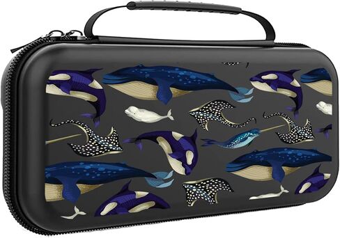 Blue Whales Switch Case for Nintendo Switch/Switch OLED ، مع 20 لعبة Marine Life Protection Travel Case Case Pouch for Console & Accessories MB287 in Saudi Arabia