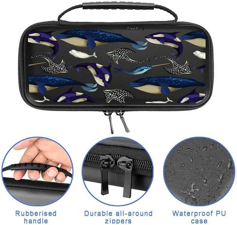 Blue Whales Switch Case for Nintendo Switch/Switch OLED ، مع 20 لعبة Marine Life Protection Travel Case Case Pouch for Console & Accessories MB287 in Saudi Arabia