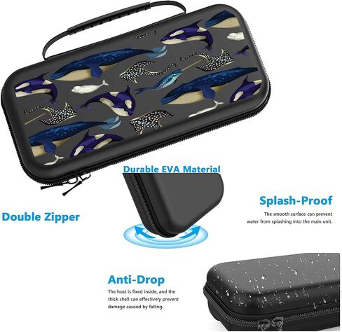 Blue Whales Switch Case for Nintendo Switch/Switch OLED ، مع 20 لعبة Marine Life Protection Travel Case Case Pouch for Console & Accessories MB287 in Saudi Arabia