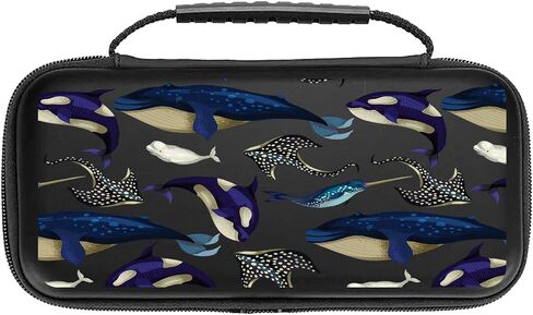 Blue Whales Switch Case for Nintendo Switch/Switch OLED ، مع 20 لعبة Marine Life Protection Travel Case Case Pouch for Console & Accessories MB287 in Saudi Arabia
