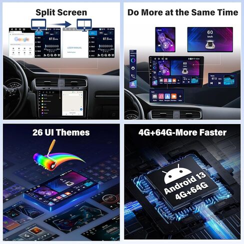 [4+64G] Sterroid 13 Car Stereo لـ Dodge Caliber 2010-2012 مع Carplay و Android Auto ، راديو سيارة 9 بوصة مع رابط المرآة Bluetooth FM/RDS WiFi GPS EQ DSP SWC+AHD كاميرا احتياطية in Saudi Arabia