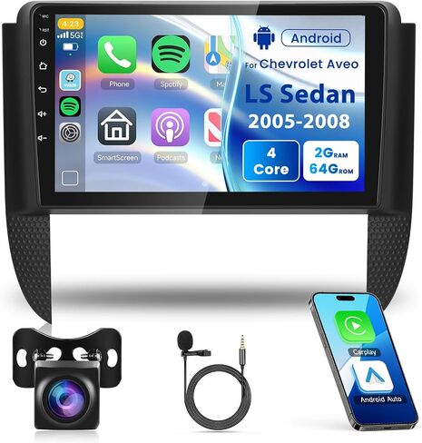 2+64g Android Car Radio Stereo for Chevrolet Aveo LS Sedan 2005-2008 Wireless Carroid Android Auto ، Rimoody 9 '" in Saudi Arabia