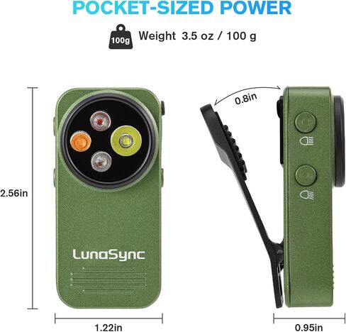 LUNASYNC EDC Flashlight Clip-On Light ، 600 Lumens القابلة لإعادة الشحن مع Type-C ، ومشاهير مفاتيح مغناطيسية محمولة للإشارة ، أو ركوب الدراجات أو في الهواء الطلق ، و IPX6 مقاومة للماء ، والأسود in Saudi Arabia