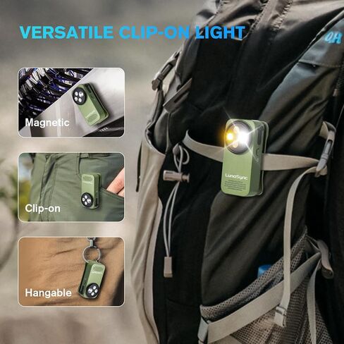 LUNASYNC EDC Flashlight Clip-On Light ، 600 Lumens القابلة لإعادة الشحن مع Type-C ، ومشاهير مفاتيح مغناطيسية محمولة للإشارة ، أو ركوب الدراجات أو في الهواء الطلق ، و IPX6 مقاومة للماء ، والأسود in Saudi Arabia