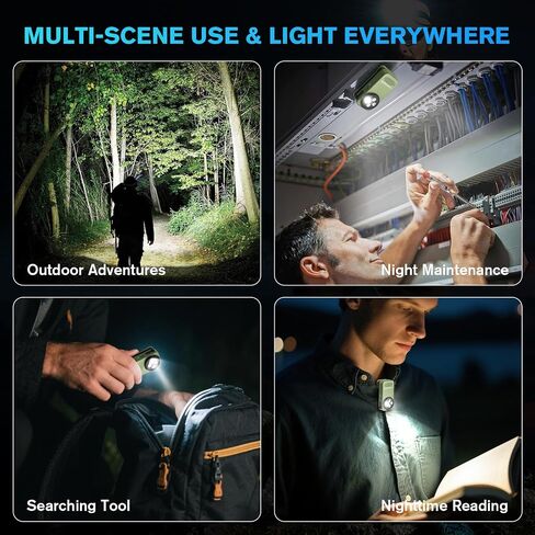 LUNASYNC EDC Flashlight Clip-On Light ، 600 Lumens القابلة لإعادة الشحن مع Type-C ، ومشاهير مفاتيح مغناطيسية محمولة للإشارة ، أو ركوب الدراجات أو في الهواء الطلق ، و IPX6 مقاومة للماء ، والأسود in Saudi Arabia