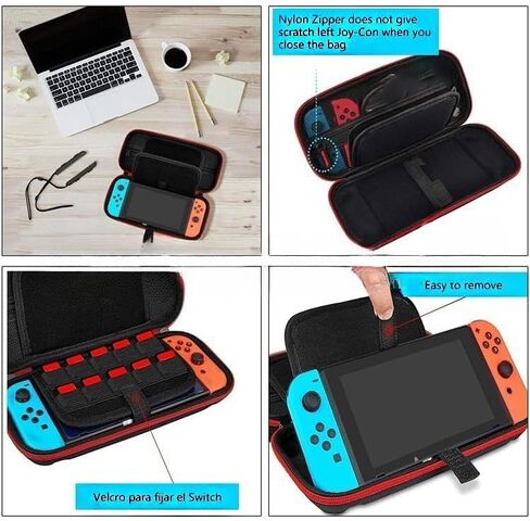 WONDER BAY Switch / Switch OLED Case 17-in-1 Bundle with Carrying Case, Switch Protective Cover, Game Organizer, Screen Protector, Charging Cable and Joy-Con Silicone Sleeves in Saudi Arabia