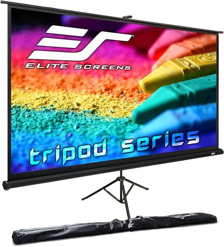 Elite Screens Tripod Series, 85-INCH 1:1, 16:9, 4:3, Adjustable Multi Aspect Ratio Portable Indoor Outdoor Projector Screen, 8K / 4K Ultra HD 3D Ready, US Based Company 2-YEAR WARRANTY, T85UWS1- Black in Kuwait