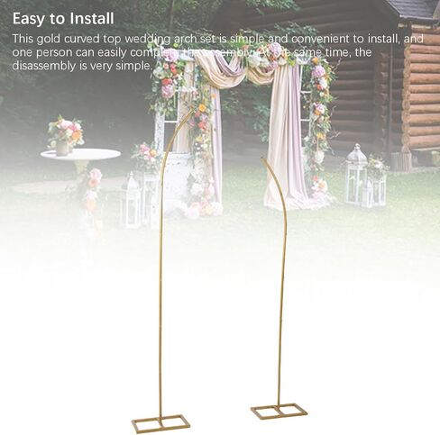 ASIXXSIX قوس الزفاف قوس Backdrop Stand ، منحنية بالون من المنحني للبالون المعدني قوس الحفل حفل زفاف حفلة عيد ميلاد الزفاف استحمام الطفل بوث ديكورات حديقة in Saudi Arabia
