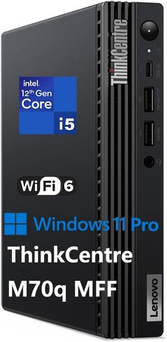 Lenovo ThinkCentre M70q Tiny 1L Business Desktop Computer, 12th Gen Intel Hexa-Core i5-12500T (Beat i7-11700T), 16GB DDR4 RAM, 512GB PCIe SSD, WiFi 6, Bluetooth 5.1, Windows 11 Pro (Renewed) in Saudi Arabia