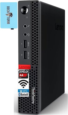 Lenovo ThinkCentre M625 Mini Desktop PC Black (AMD A4-9120C ، 8GB RAM ، 128GB SSD ، AMD RADEON R4 ، AC WiFi ، Bluetooth 4.2 ، 6 USB Ports ، 2 Display Port (DP) ، RJ-45 ، NO OS) (متجددة) in Kuwait