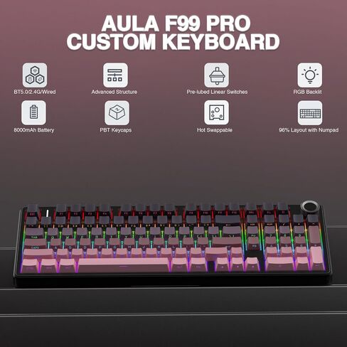 Aula Wireless Keyboard و Mouse Combo ، F99 Pro Mechanical Keyboard SC900 Max Wireless Mouse in Saudi Arabia