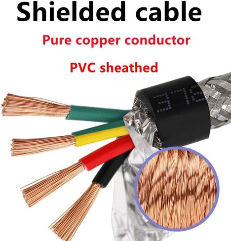 4/5-core 12-26AWG Shielded Wire Anti-Interference Pure Copper RVVP Shielded Wire Control Wire 1-Meter Signal Wire(12 AWG,4 cores) in Kuwait
