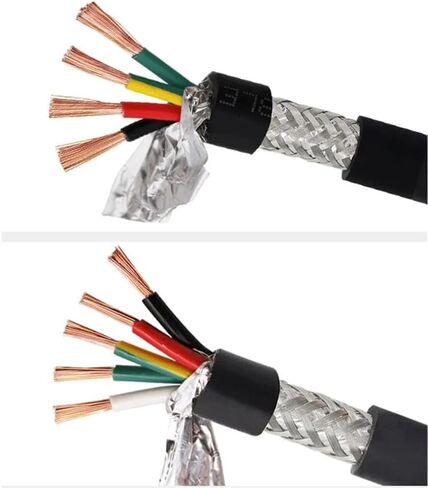 4/5-core 12-26AWG Shielded Wire Anti-Interference Pure Copper RVVP Shielded Wire Control Wire 1-Meter Signal Wire(12 AWG,4 cores) in Kuwait