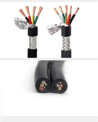 4/5-core 12-26AWG Shielded Wire Anti-Interference Pure Copper RVVP Shielded Wire Control Wire 1-Meter Signal Wire(12 AWG,4 cores) in Kuwait