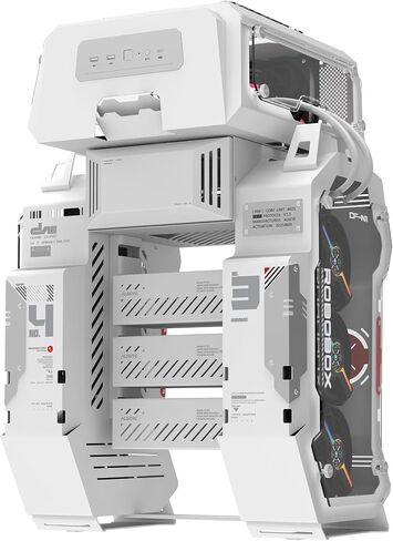 ALSEYE Ai-Pro White ARGB Mid-Tower E-ATX PC Gaming Case, Pre-Installed a Halo-Pro ARGB Fan, USB 3.0 Type-C Ports Contained in Kuwait