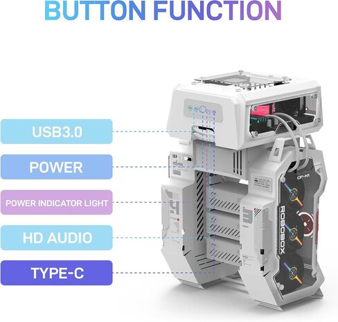 ALSEYE Ai-Pro White ARGB Mid-Tower E-ATX PC Gaming Case, Pre-Installed a Halo-Pro ARGB Fan, USB 3.0 Type-C Ports Contained in Kuwait