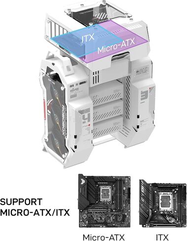 ALSEYE Ai-Pro White ARGB Mid-Tower E-ATX PC Gaming Case, Pre-Installed a Halo-Pro ARGB Fan, USB 3.0 Type-C Ports Contained in Kuwait