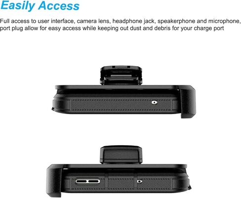 حالة NJJEX الوعرة لـ Moto Edge 2025 ، لحالة Motorola Edge 2025 مع حزام حزام حزام ، واقي كامل الجسم قفل الصدمات دوارة دوارة حافظة Kickstand Hard Phone Cover [Orange] in Kuwait