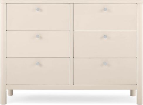 Delta Children Brooks 6 Drawer Dresser with Interlocking Drawers (Includes 3 Sets of Knobs – Choose from Natural, Brushed Nickel & Melted Bronze), Bianca White in Kuwait