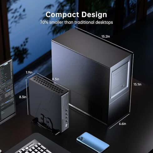 MSECORE MINI GAMING PC مع I9-9900KF (8 النوى ، الحد الأقصى 5.0GHz) ، 64G DDR4 RAM 1T NVME SSD ، RTX3050 6G كمبيوتر سطح المكتب ، Type-C ، 8K ، 1*HDMI ، 1*DP ، WIFI 6 ، Windows 11 Pro in Kuwait