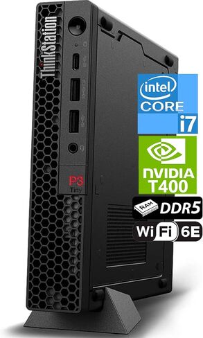 Lenovo ThinkStation P3 Tiny Workstation Mini Desktop ، Intel 20-Core I7-14700 ، 64GB DDR5 RAM ، 2TB SSD ، T400 4GB Graphics ، WiFi 6E + BT ، HDMI ، DP (5 Monitor Max) in Saudi Arabia