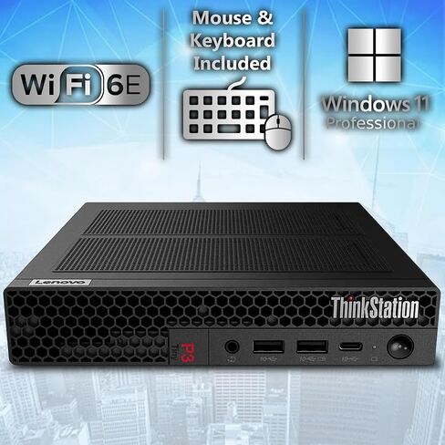 Lenovo ThinkStation P3 Tiny Workstation Mini Desktop ، Intel 20-Core I7-14700 ، 64GB DDR5 RAM ، 2TB SSD ، T400 4GB Graphics ، WiFi 6E + BT ، HDMI ، DP (5 Monitor Max) in Saudi Arabia
