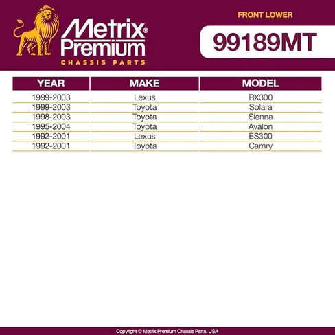 صنع في أوروبا - مفصل كروي سفلي أمامي يسار ويمين ممتاز من Metrix K500066 & K500067 يناسب 2001-2005 لكزس IS300 in Saudi Arabia