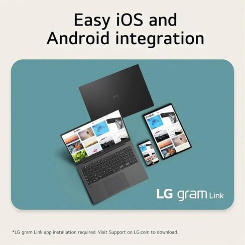 LG Gram 17 Touchscreen Laptop Copilot+ PC, 17" WQXGA Display, Intel Ultra 7 Series 2 258V, 32 GB RAM, 1 TB SSD, Intel Arc Graphics, Backlit, Wi-Fi 7, Windows 11 Pro in Kuwait
