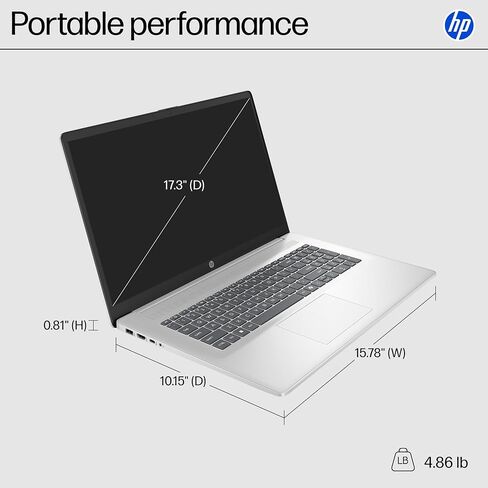 HP 17 بوصة الشاشة التي تعمل باللمس المحمول ، 17.3 "مضاد لـ Glare HD+ TOUCSCREEN ، Intel Ultra 7 255U ، لوحة مفاتيح الإضاءة الخلفية ، مفتاح COPILOT ، NPU المدمج ، 64 جيجابايت DDR5 ، 4TB SSD ، Bluetooth 5.4 ، Windows 11 Pro ، Accessories in Kuwait