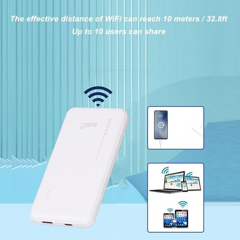 Generic 4G LTE WiFi Mobile Hotspot, USA & International WiFi Travel Router, Portable WiFi Hot Spot Device, Pocket WiFi with 10000mAh Battery, Sim Card Slot, Genericsm4do52rua in Saudi Arabia