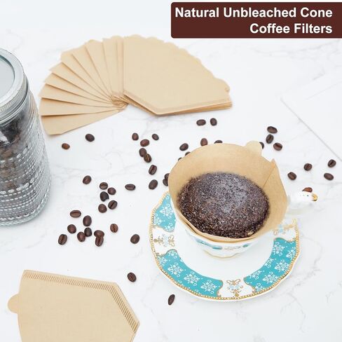 Coffee Filters 4 Cone Paper, 100 Count Unbleached-Disposable Pour Over Coffee Filter for Drip Coffee Maker, Coffee Paper Filters 8-12 Cup, Cone Coffee Filters 04 in Saudi Arabia