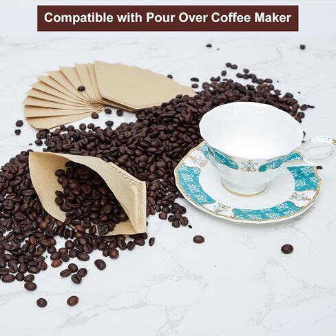 Coffee Filters 4 Cone Paper, 100 Count Unbleached-Disposable Pour Over Coffee Filter for Drip Coffee Maker, Coffee Paper Filters 8-12 Cup, Cone Coffee Filters 04 in Saudi Arabia