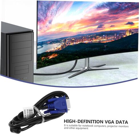 Artibetter 2pcs VGA كابل لجهاز الكمبيوتر المحمول مراقبة شاشة الشاشة مادة PE in Kuwait